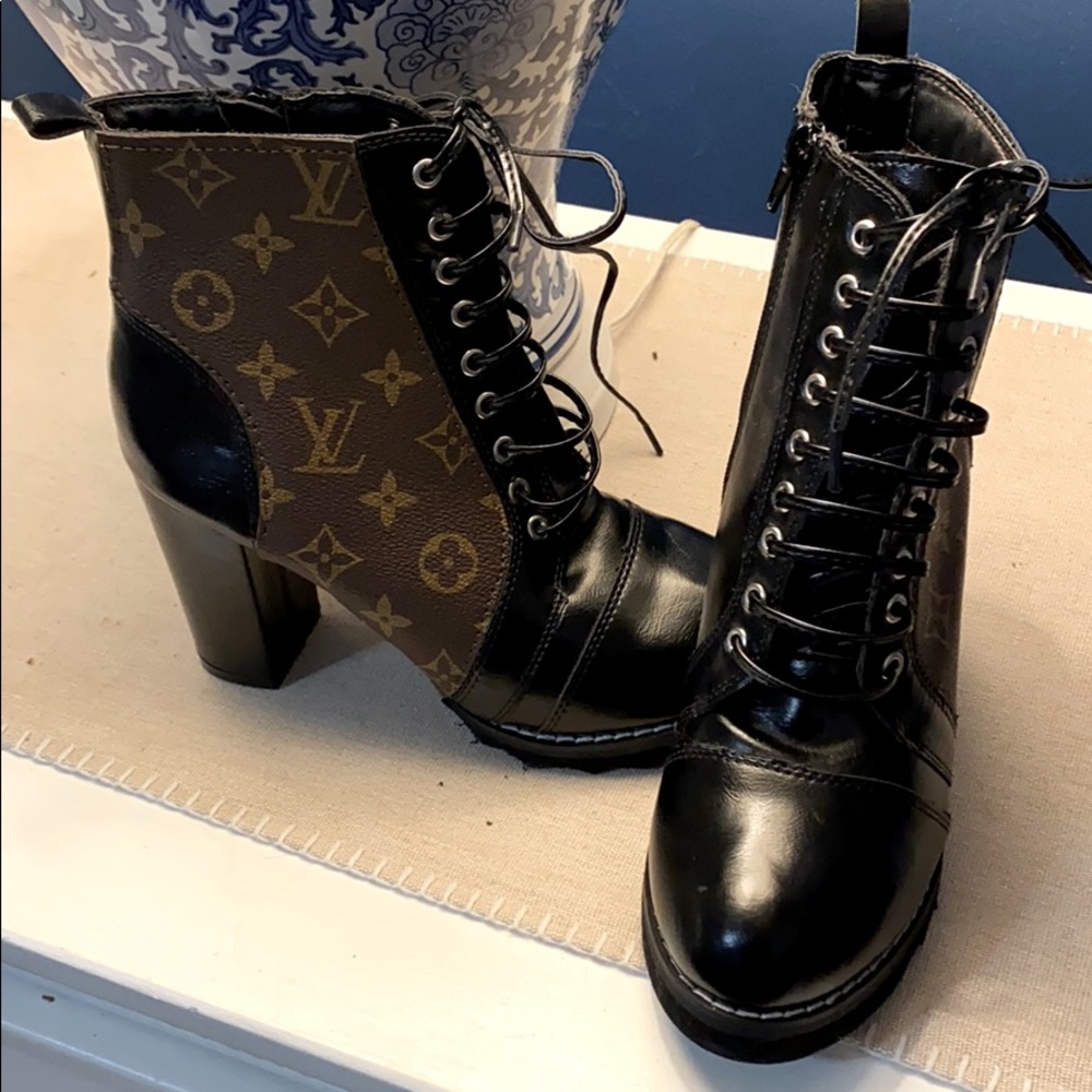 Women’s Brown and Black Booties Size 7.5